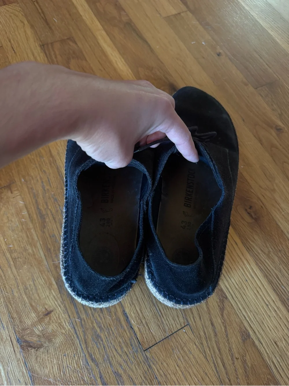 Birkenstock Men's Black Suede Gary Shoe with Cork Footbed